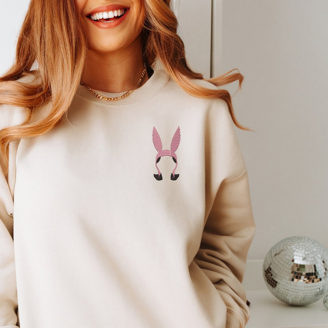 Bobs Burgers Louise Belcher Sweatshirt, Embroidered Cartoon Top, Louis –  Strawberry Avenue